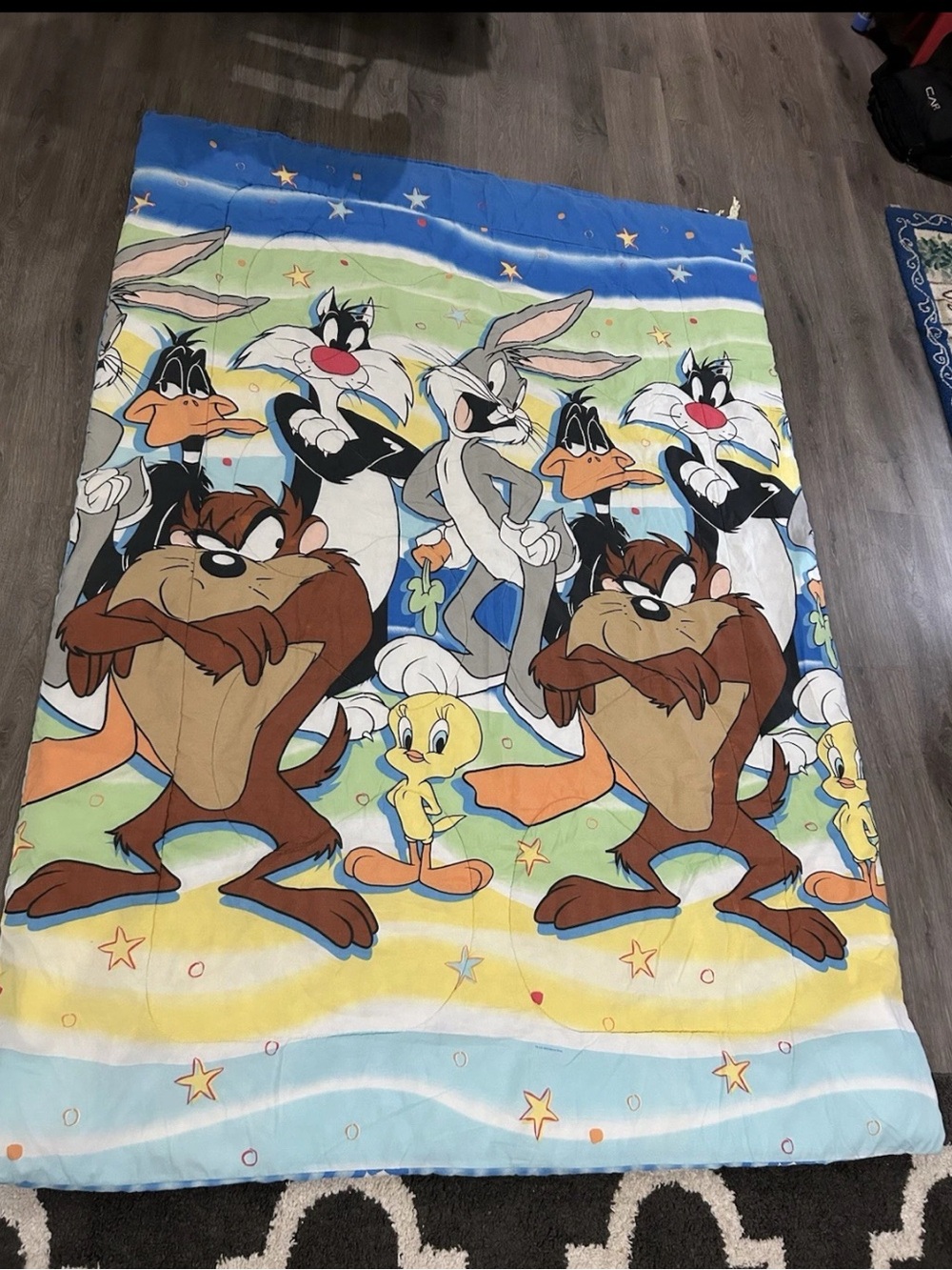 Vintage Warner Bros Looney Tunes Bedspread Twin Bugs Taz Sylvester‎ Tweety Daffy